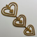 Brass hearts, set of 3