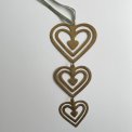 Brass hearts, set of 3