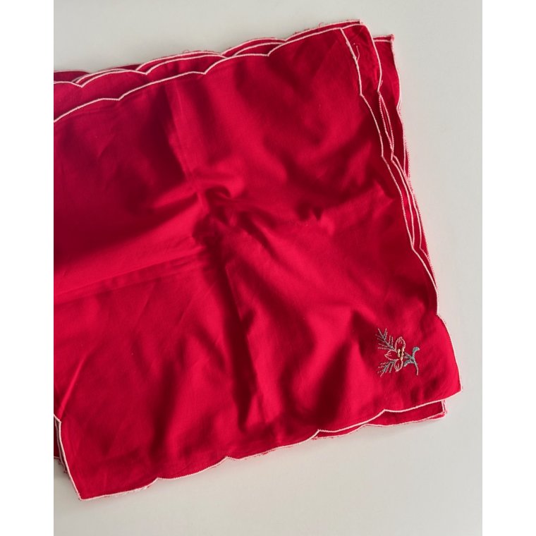 Rde stofservietter m motiv, 8 stk samlet