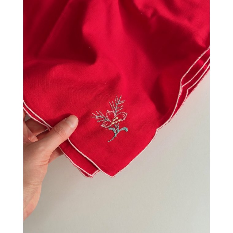 Rde stofservietter m motiv, 8 stk samlet