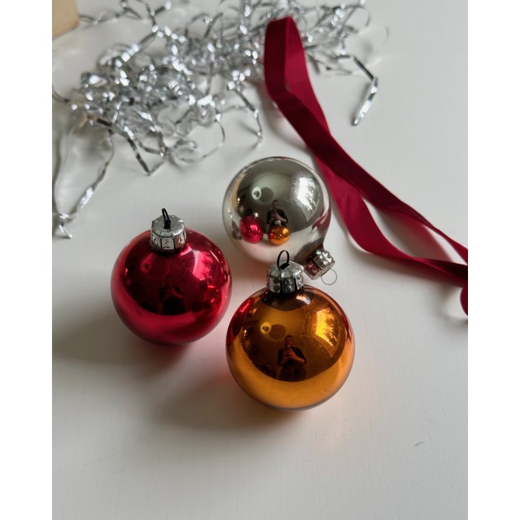 Retro julekugler, 3 stk samlet