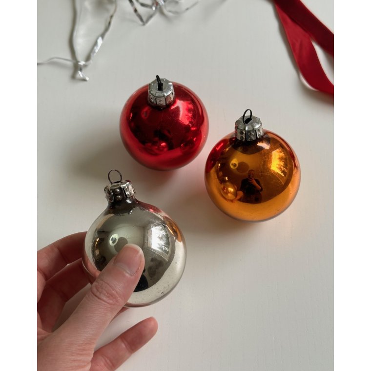 Retro julekugler, 3 stk samlet