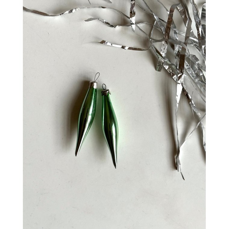 Mini icicles, green, set of 2