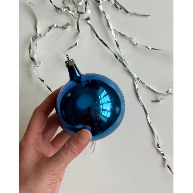 Vintage julekugle, stor bl