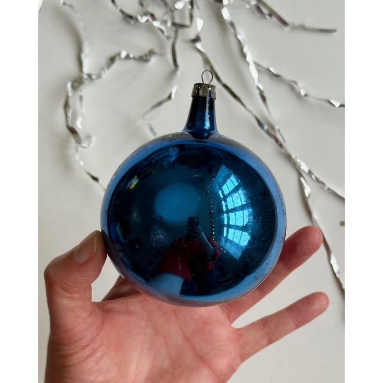 Vintage julekugle, stor bl