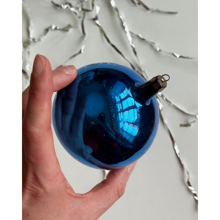 Vintage julekugle, stor bl