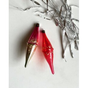 Pink ornaments w decoration, set of 2