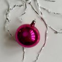 Vintage julekugle, stor pink