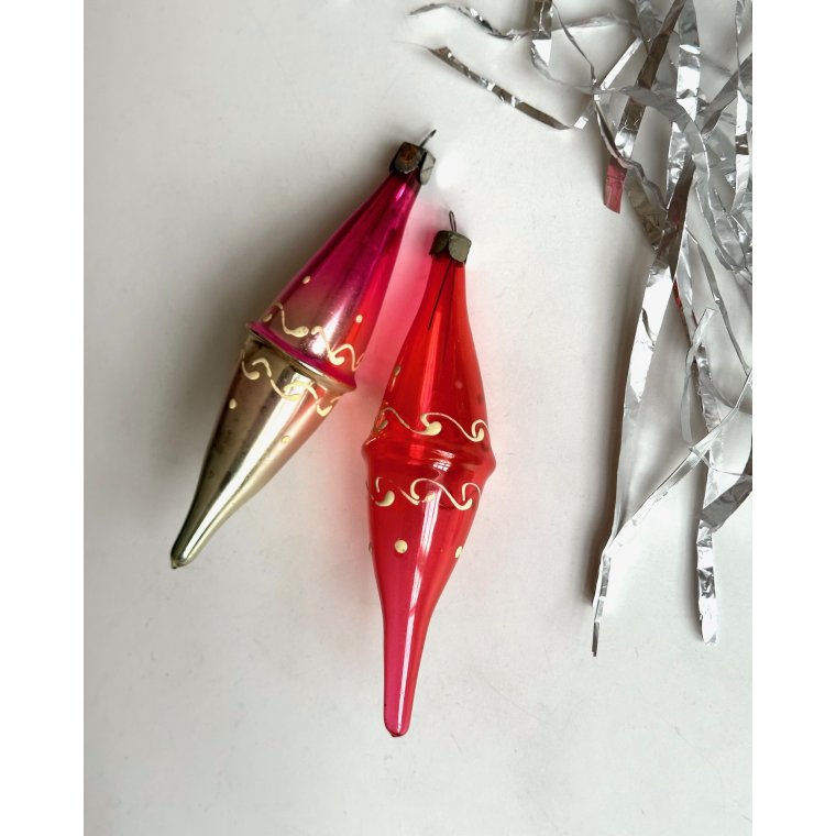 Pink ornamenter m dekoration, 2 stk samlet