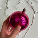 Vintage julekugle, stor pink