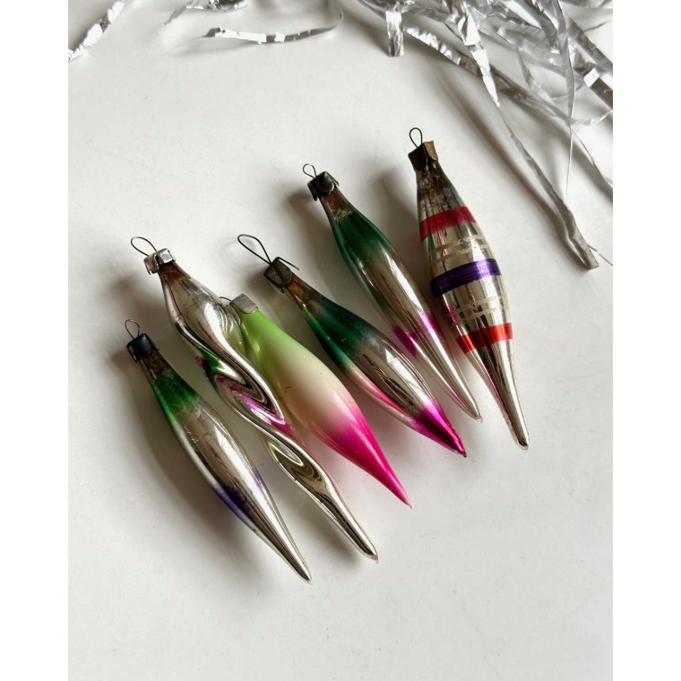 Icicles w color, set of 6