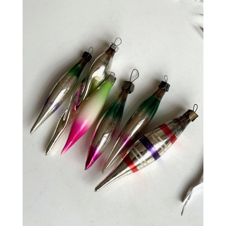 Icicles w color, set of 6