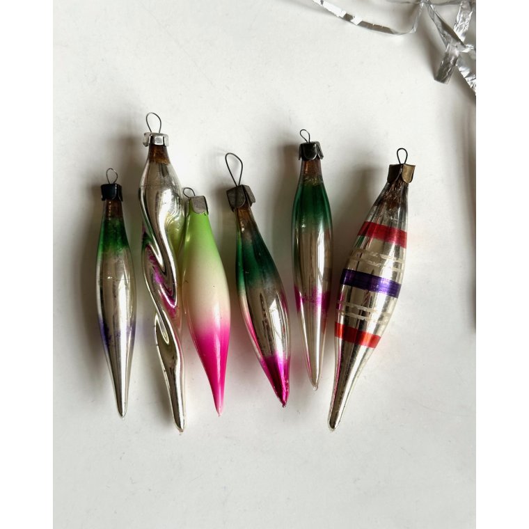 Icicles w color, set of 6