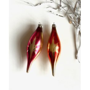 Drops w red stars, set of 2