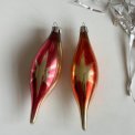 Drops w red stars, set of 2