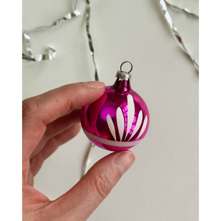 Gammel julekugle, lille pink