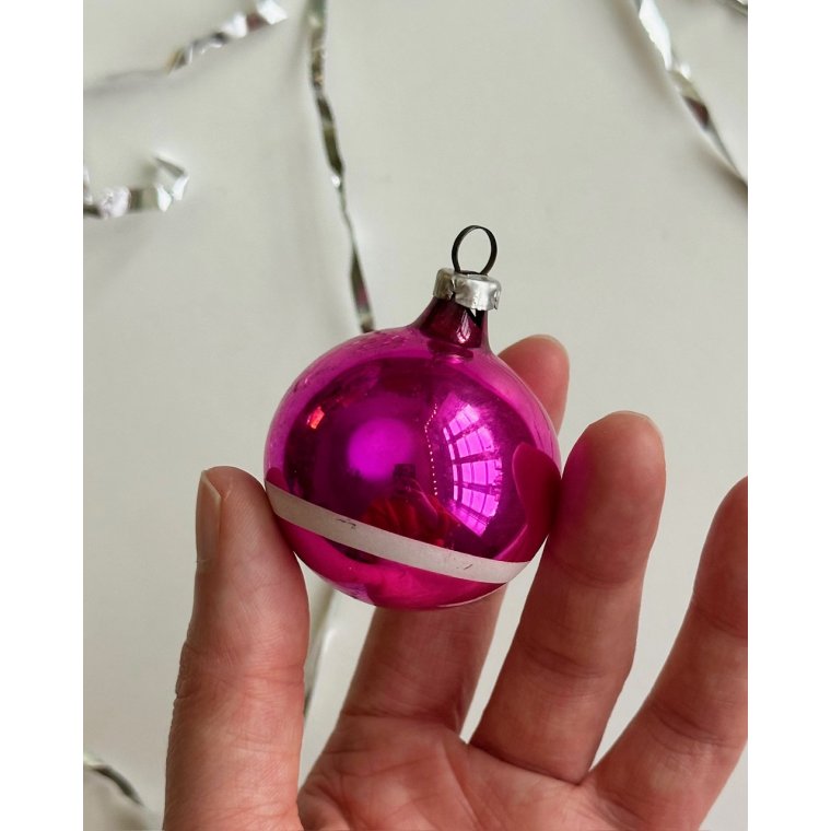 Gammel julekugle, lille pink