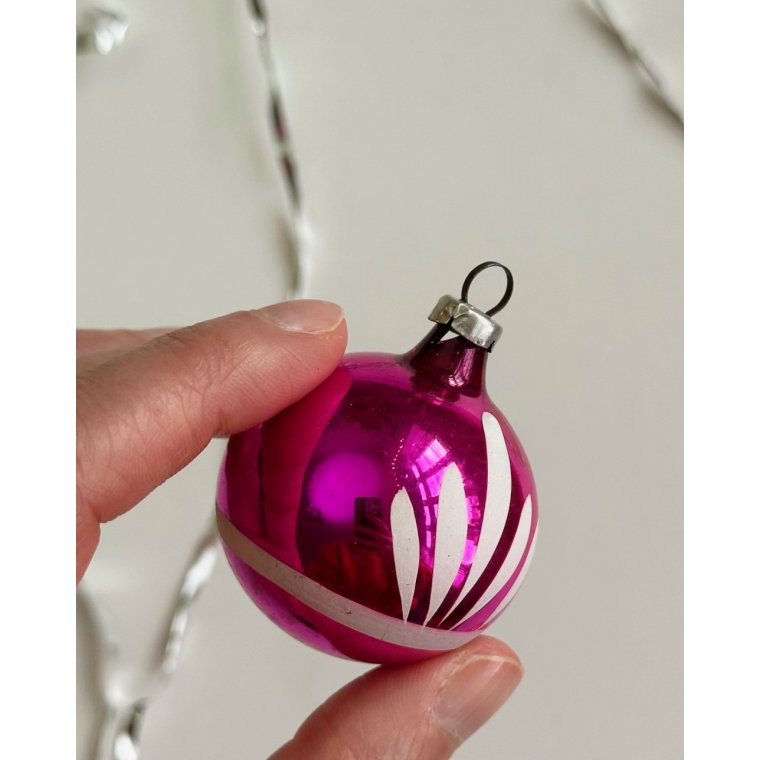 Gammel julekugle, lille pink