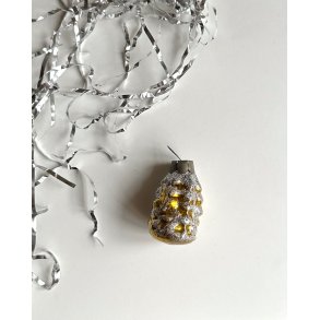 Golden Christmas tree w silver glitter, NB