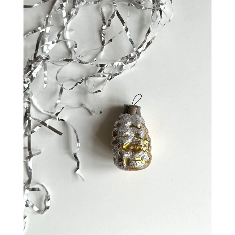 Golden Christmas tree w silver glitter, NB