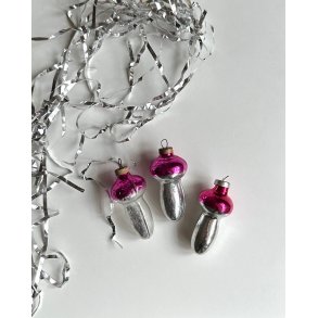Pink mushrooms, set of 3