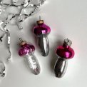 Pink mushrooms, set of 3
