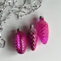Big pink pine cones, set of 3