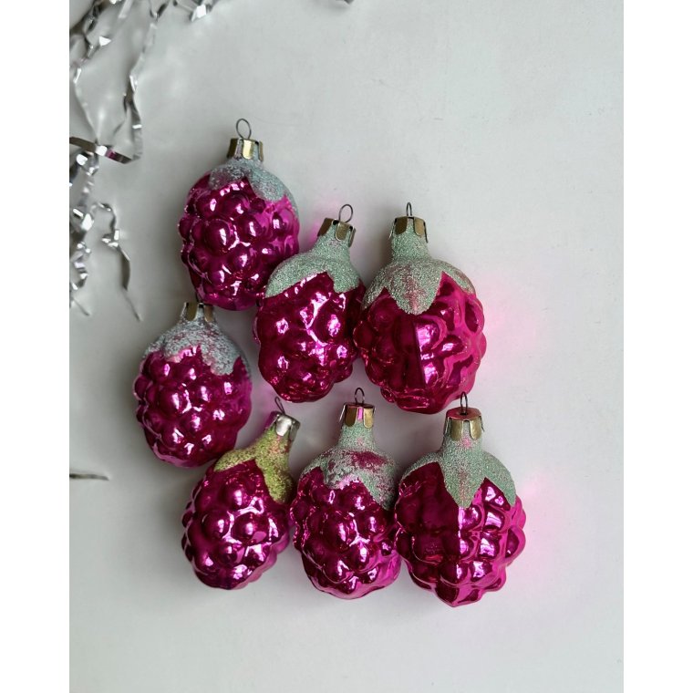 Purple grapes w green sugar, set of 7