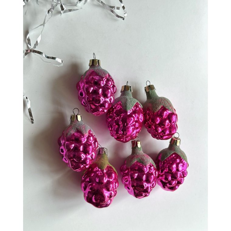 Purple grapes w green sugar, set of 7