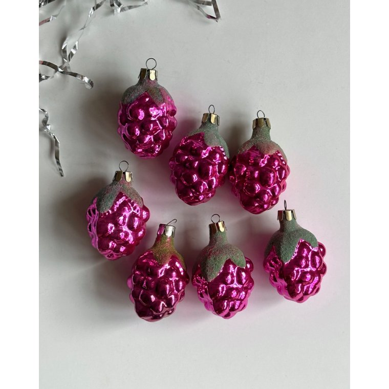 Purple grapes w green sugar, set of 7