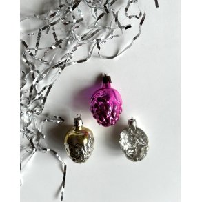 Silver/pink grapes, set of 3