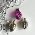Silver/pink grapes, set of 3
