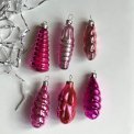 Pink ornamenter, 6 stk samlet