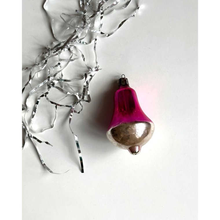 Big bell, silver with pink