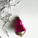 Big bell, silver with pink