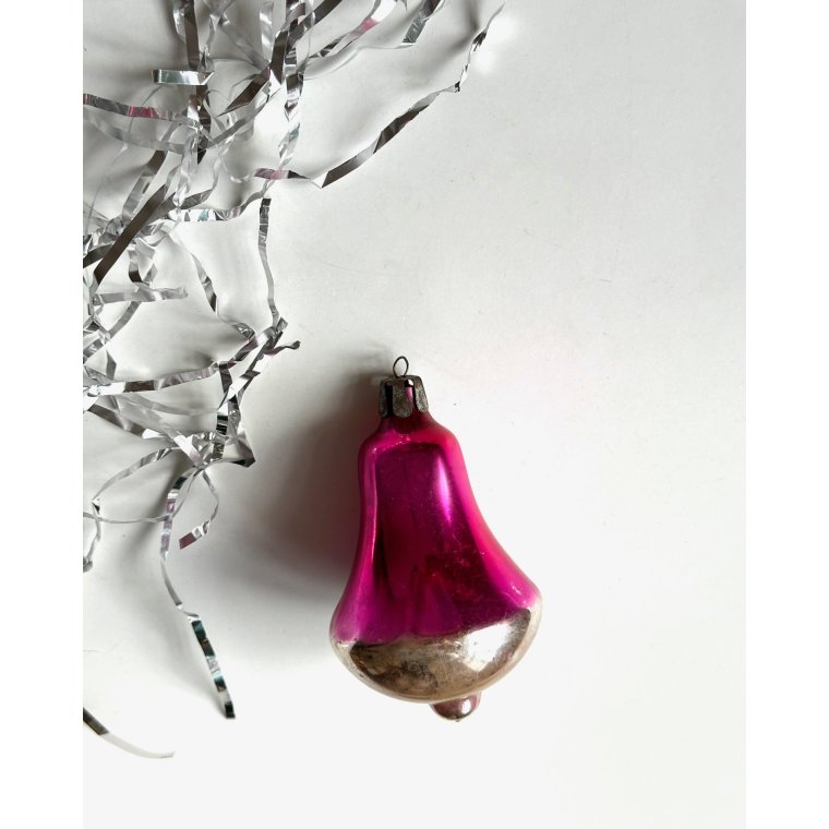 Big bell, silver with pink