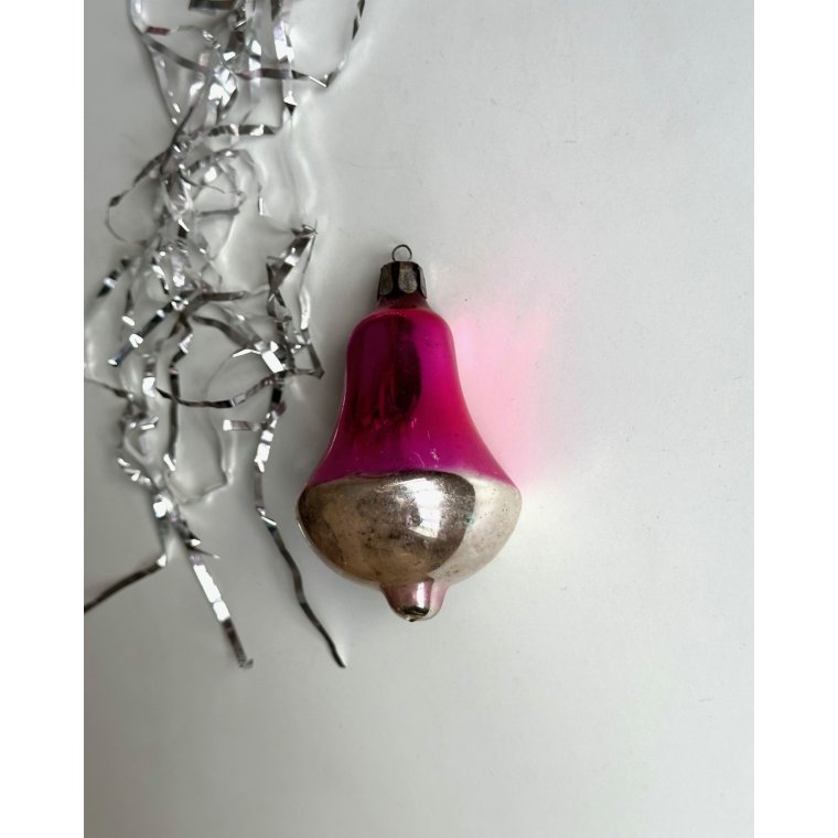 Big bell, silver with pink