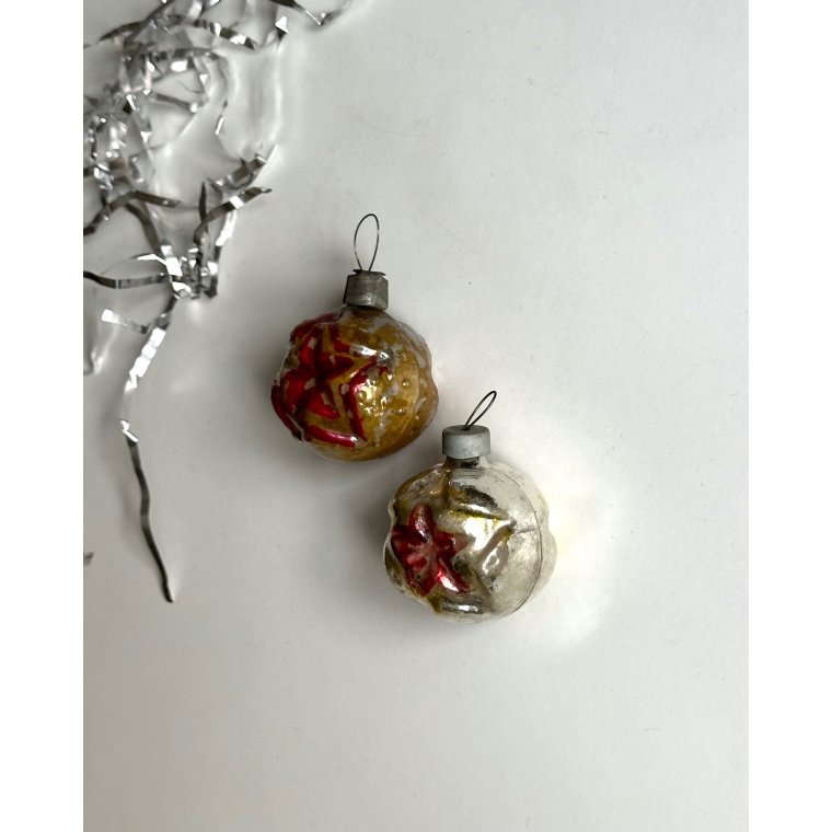 Christmas ornaments w stars, set of 2