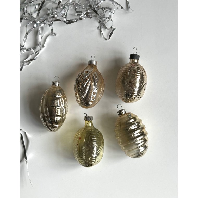 Semitransparente ornamenter, 5 stk samlet