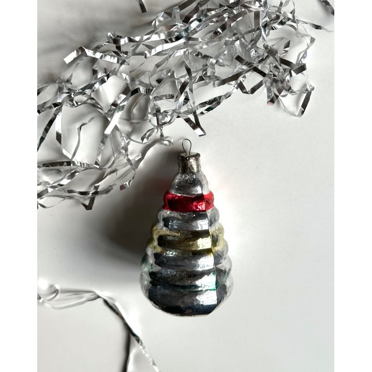 Stort, slv ornament m farve