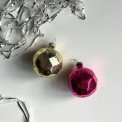 Kantede kugler, pink og guld, 2 stk samlet