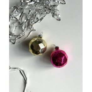 Graphic ornaments, pink and gold, set of 2