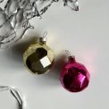 Kantede kugler, pink og guld, 2 stk samlet