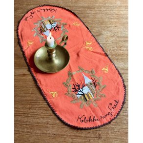 Antik bordlber, hndbroderet, 61 x 30 cm