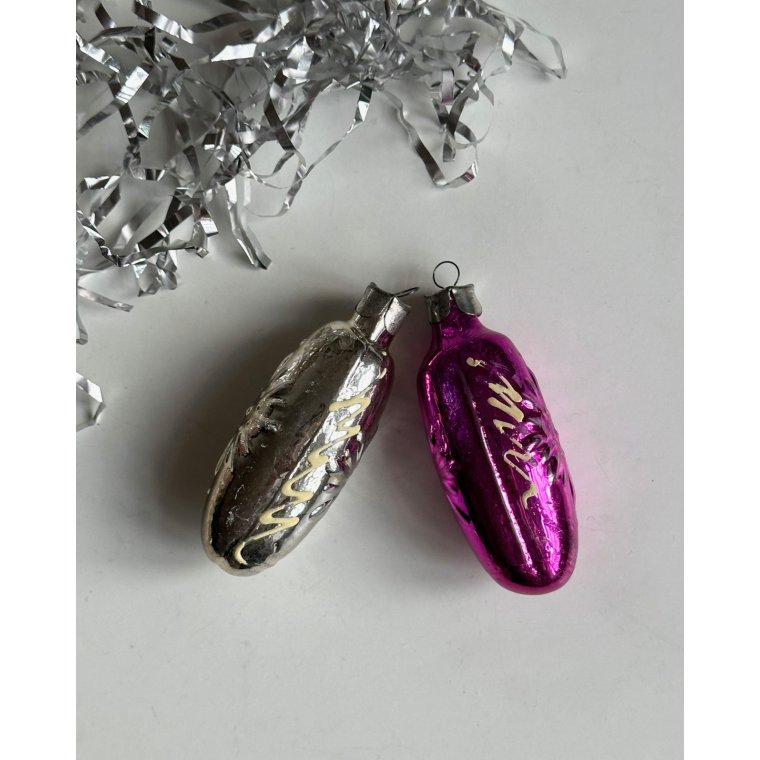 Aflange ornamenter m snefnug, 2 stk samlet