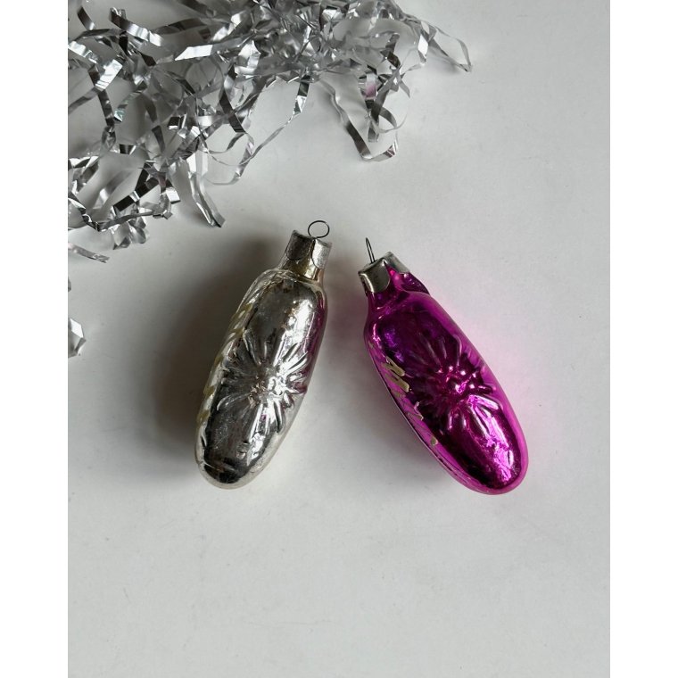 Aflange ornamenter m snefnug, 2 stk samlet