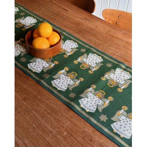 Green table runner, hessian, 150 x 35 cm