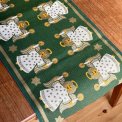 Grn julebordlber, hessian, 150 x 35 cm