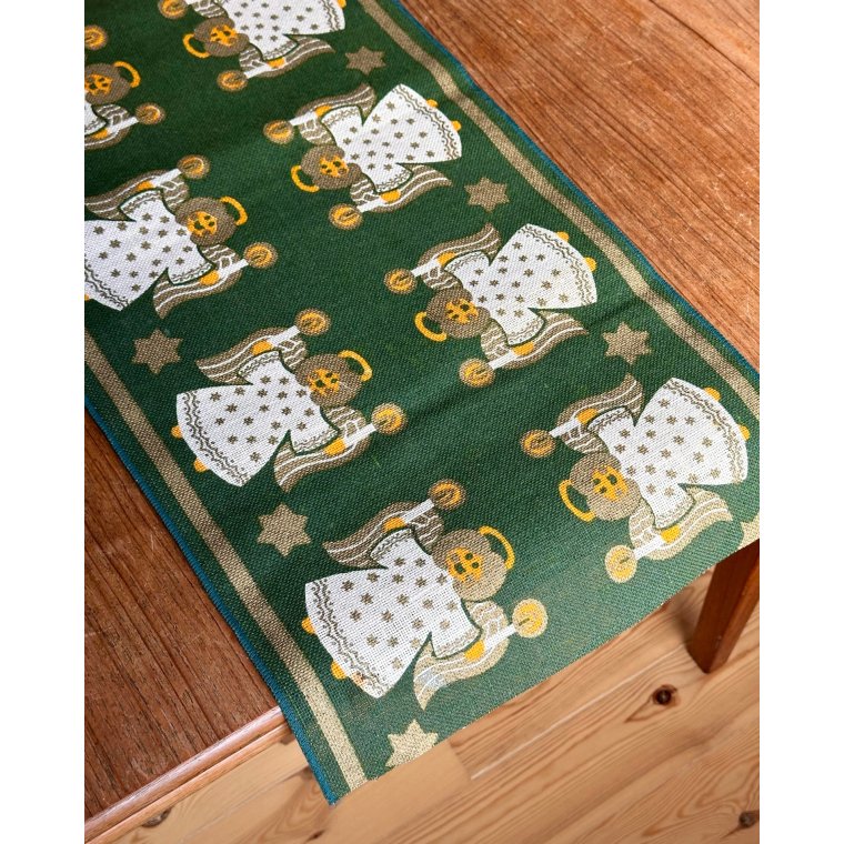 Grn julebordlber, hessian, 150 x 35 cm