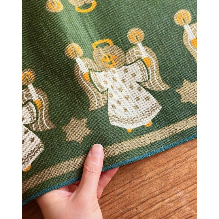 Grn julebordlber, hessian, 150 x 35 cm